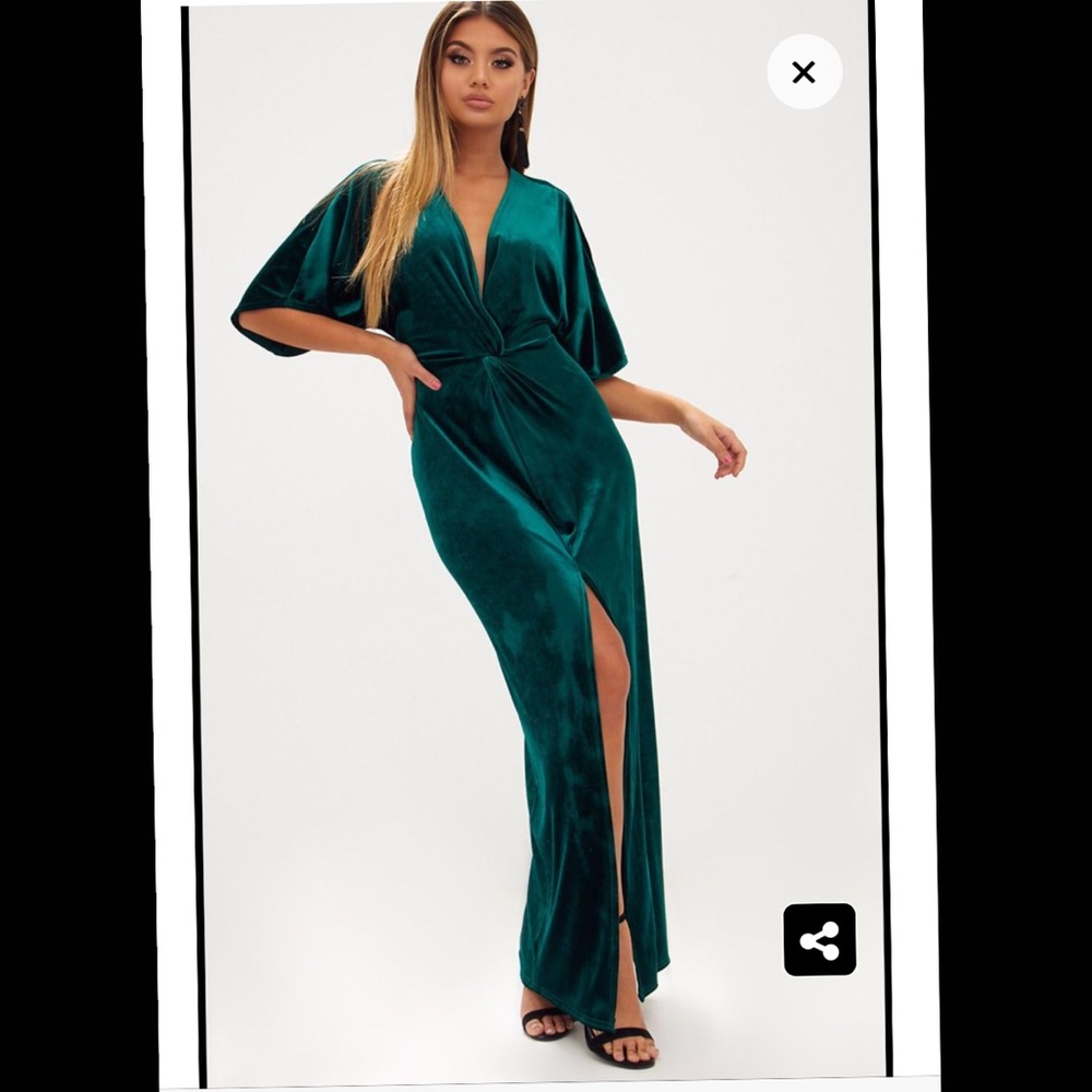 Emerald Green Velvet Dress